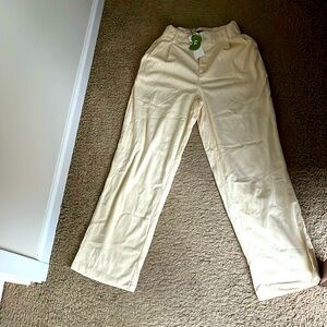 Cream Corduroy Trousers, High Waisted